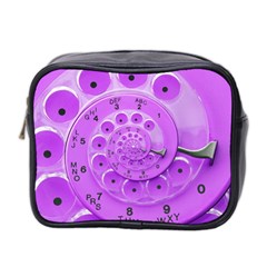 Retro Vintage Purple Rotary Dial Spiral Droste Mini Toiletries Bag (Two Sides) from ArtsNow.com Front