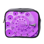 Retro Vintage Purple Rotary Dial Spiral Droste Mini Toiletries Bag (Two Sides)