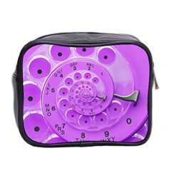 Retro Vintage Purple Rotary Dial Spiral Droste Mini Toiletries Bag (Two Sides) from ArtsNow.com Back