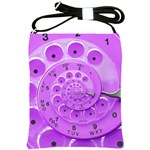 Retro Vintage Purple Rotary Dial Spiral Droste Shoulder Sling Bag