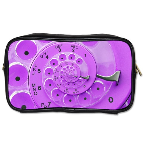 Retro Vintage Purple Rotary Dial Spiral Droste Toiletries Bag (Two Sides) from ArtsNow.com Front