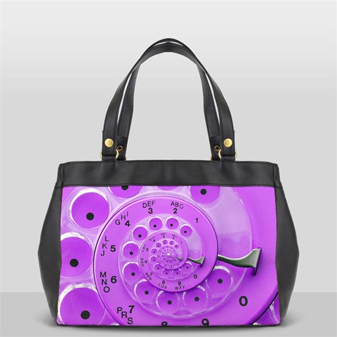 Retro Vintage Purple Rotary Dial Spiral Droste Oversize Office Handbag from ArtsNow.com Front