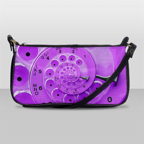 Retro Vintage Purple Rotary Dial Spiral Droste Shoulder Clutch Bag from ArtsNow.com Front