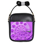 Retro Vintage Purple Rotary Dial Spiral Droste Girls Sling Bag