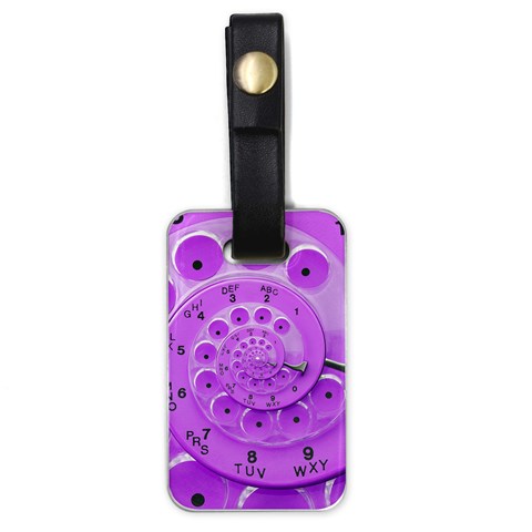 Retro Vintage Purple Rotary Dial Spiral Droste Luggage Tag (one side) from ArtsNow.com Front