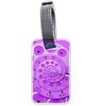 Retro Vintage Purple Rotary Dial Spiral Droste Luggage Tag (two sides)