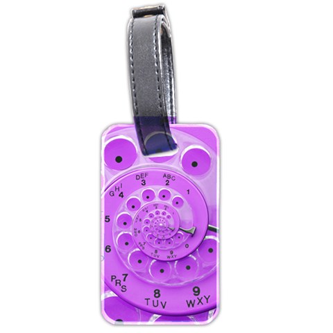 Retro Vintage Purple Rotary Dial Spiral Droste Luggage Tag (two sides) from ArtsNow.com Back