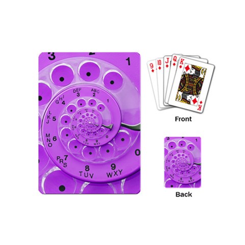 Retro Vintage Purple Rotary Dial Spiral Droste Playing Cards (Mini) from ArtsNow.com Back