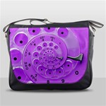 Retro Vintage Purple Rotary Dial Spiral Droste Messenger Bag