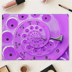 Retro Vintage Purple Rotary Dial Spiral Droste Cosmetic Bag (XXL) from ArtsNow.com Front