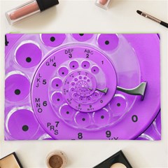 Retro Vintage Purple Rotary Dial Spiral Droste Cosmetic Bag (XXL) from ArtsNow.com Front