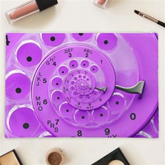 Retro Vintage Purple Rotary Dial Spiral Droste Cosmetic Bag (XXL) from ArtsNow.com Back