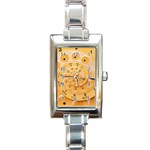 Retro Vintage Yellow Rotary Dial Spiral Droste Rectangle Italian Charm Watch