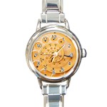 Retro Vintage Yellow Rotary Dial Spiral Droste Round Italian Charm Watch