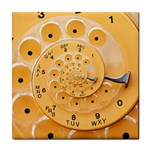 Retro Vintage Yellow Rotary Dial Spiral Droste Tile Coaster