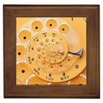 Retro Vintage Yellow Rotary Dial Spiral Droste Framed Tile