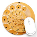 Retro Vintage Yellow Rotary Dial Spiral Droste Round Mousepad