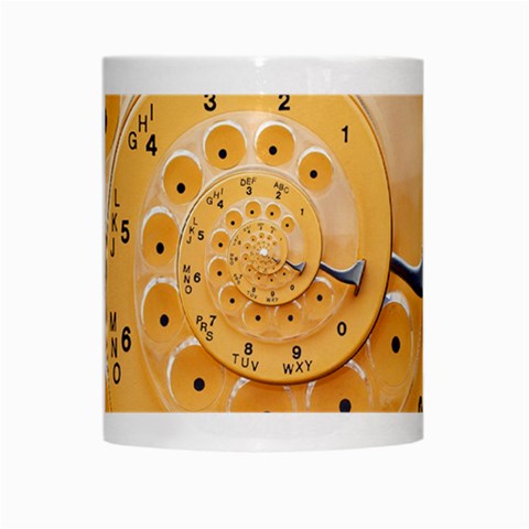 Retro Vintage Yellow Rotary Dial Spiral Droste White Mug from ArtsNow.com Center