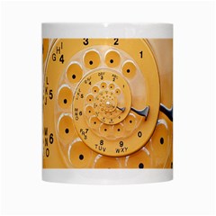 Retro Vintage Yellow Rotary Dial Spiral Droste White Mug from ArtsNow.com Center