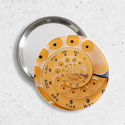 Retro Vintage Yellow Rotary Dial Spiral Droste 2.25  Handbag Mirror from ArtsNow.com Front