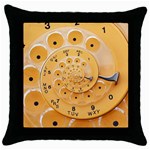 Retro Vintage Yellow Rotary Dial Spiral Droste Throw Pillow Case (Black)