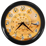 Retro Vintage Yellow Rotary Dial Spiral Droste Wall Clock (Black)