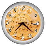 Retro Vintage Yellow Rotary Dial Spiral Droste Wall Clock (Silver)