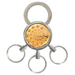 Retro Vintage Yellow Rotary Dial Spiral Droste 3-Ring Key Chain