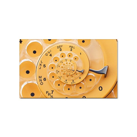 Retro Vintage Yellow Rotary Dial Spiral Droste Sticker (Rectangular) from ArtsNow.com Front