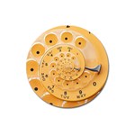 Retro Vintage Yellow Rotary Dial Spiral Droste Magnet 3  (Round)