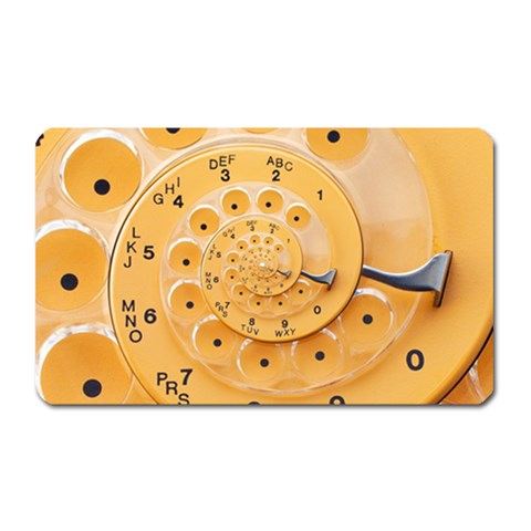 Retro Vintage Yellow Rotary Dial Spiral Droste Magnet (Rectangular) from ArtsNow.com Front