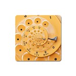 Retro Vintage Yellow Rotary Dial Spiral Droste Magnet (Square)