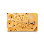 Retro Vintage Yellow Rotary Dial Spiral Droste Magnet (Name Card)