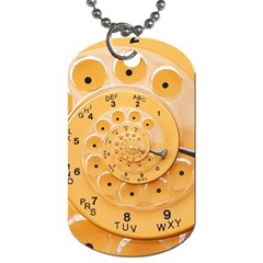 Retro Vintage Yellow Rotary Dial Spiral Droste Dog Tag (Two Sides) from ArtsNow.com Front