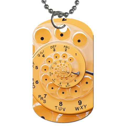 Retro Vintage Yellow Rotary Dial Spiral Droste Dog Tag (Two Sides) from ArtsNow.com Back