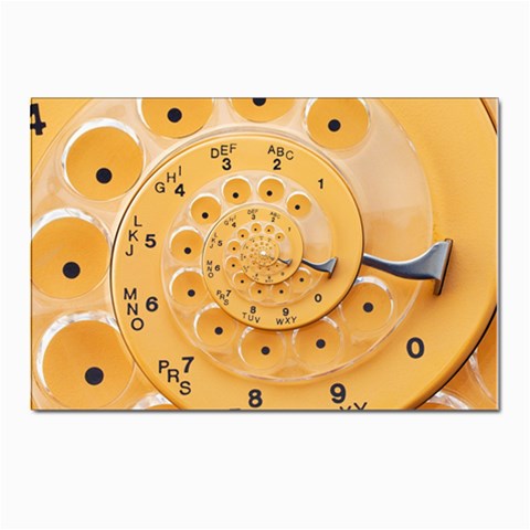 Retro Vintage Yellow Rotary Dial Spiral Droste Postcard 4 x 6  (Pkg of 10) from ArtsNow.com Front