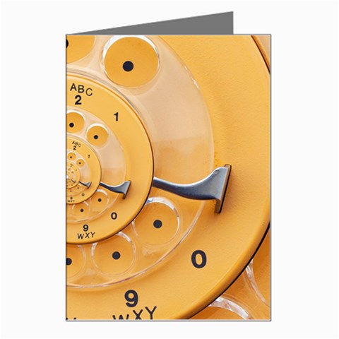 Retro Vintage Yellow Rotary Dial Spiral Droste Greeting Card from ArtsNow.com Left