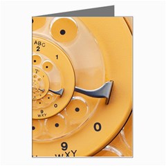 Retro Vintage Yellow Rotary Dial Spiral Droste Greeting Card from ArtsNow.com Left