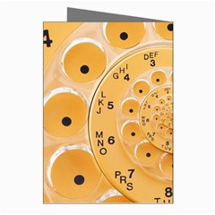 Retro Vintage Yellow Rotary Dial Spiral Droste Greeting Cards (Pkg of 8) from ArtsNow.com Right