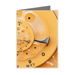 Retro Vintage Yellow Rotary Dial Spiral Droste Mini Greeting Card