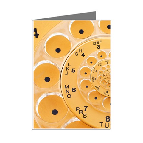 Retro Vintage Yellow Rotary Dial Spiral Droste Mini Greeting Cards (Pkg of 8) from ArtsNow.com Right