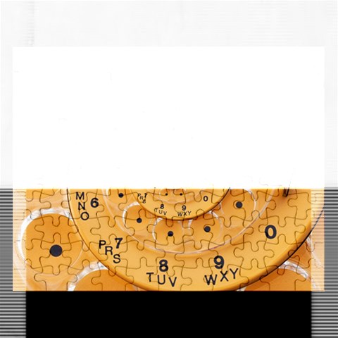 Retro Vintage Yellow Rotary Dial Spiral Droste Jigsaw Puzzle (Rectangular) from ArtsNow.com Front