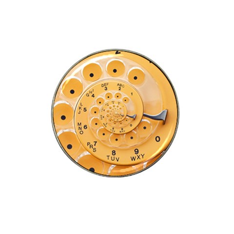 Retro Vintage Yellow Rotary Dial Spiral Droste Hat Clip Ball Marker (4 pack) from ArtsNow.com Front