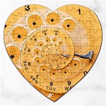 Retro Vintage Yellow Rotary Dial Spiral Droste Jigsaw Puzzle (Heart)