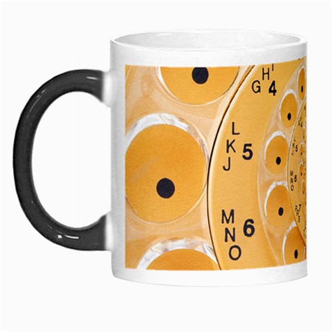 Retro Vintage Yellow Rotary Dial Spiral Droste Morph Mug from ArtsNow.com Left