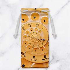 Retro Vintage Yellow Rotary Dial Spiral Droste Jewelry Bag from ArtsNow.com Front