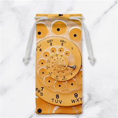 Retro Vintage Yellow Rotary Dial Spiral Droste Jewelry Bag from ArtsNow.com Back