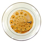 Retro Vintage Yellow Rotary Dial Spiral Droste Porcelain Plate