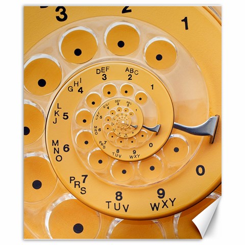 Retro Vintage Yellow Rotary Dial Spiral Droste Canvas 8  x 10  from ArtsNow.com 8.15 x9.66  Canvas - 1