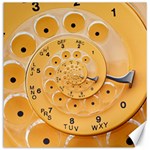 Retro Vintage Yellow Rotary Dial Spiral Droste Canvas 12  x 12 